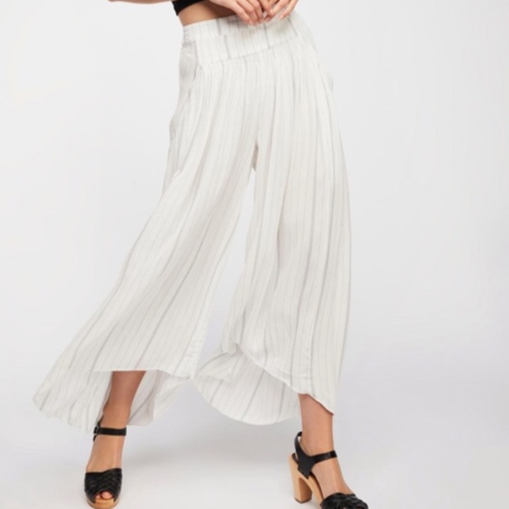 Free people stripe wide leg pants